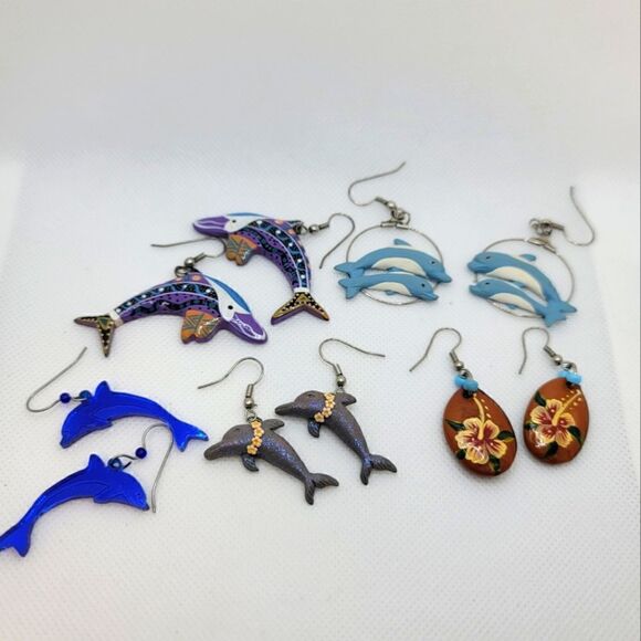 Dolphin/Tropical Earring Lot  - Picture 1 of 7